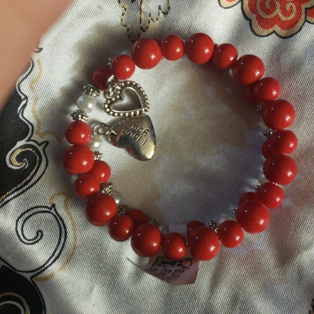 Red and white bracelet